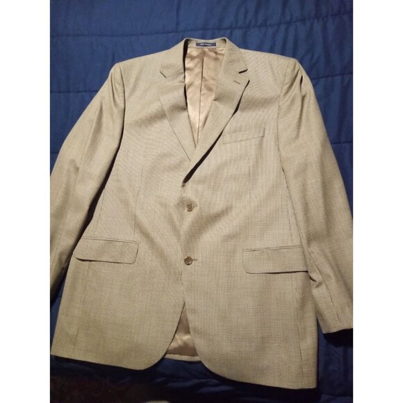 Daniel Cremieux Collection Mens Sport Coat 44L Loro Piana Wool Brown Houndstooth